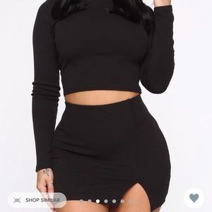 Just the girl ribbed skirt matching set